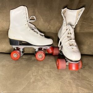 Vintage Roller Derby White Quad Skates Size 8